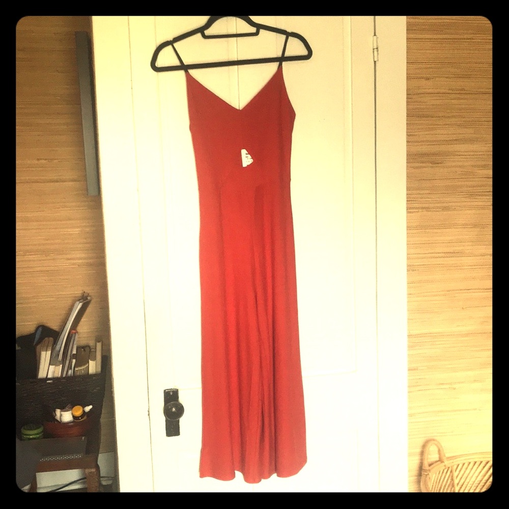 Blood Orange Jersey Jump Suit Triangle Cut Top (S)